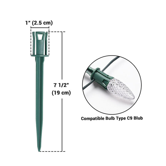 Christmas Light Clips, Yard Stakes, End Caps for C7 C9
