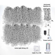 TheDisplayOutlet 9,000LEDs, Icicle Christmas Lights (10x) 29.5ft, 120V, 2700K Image