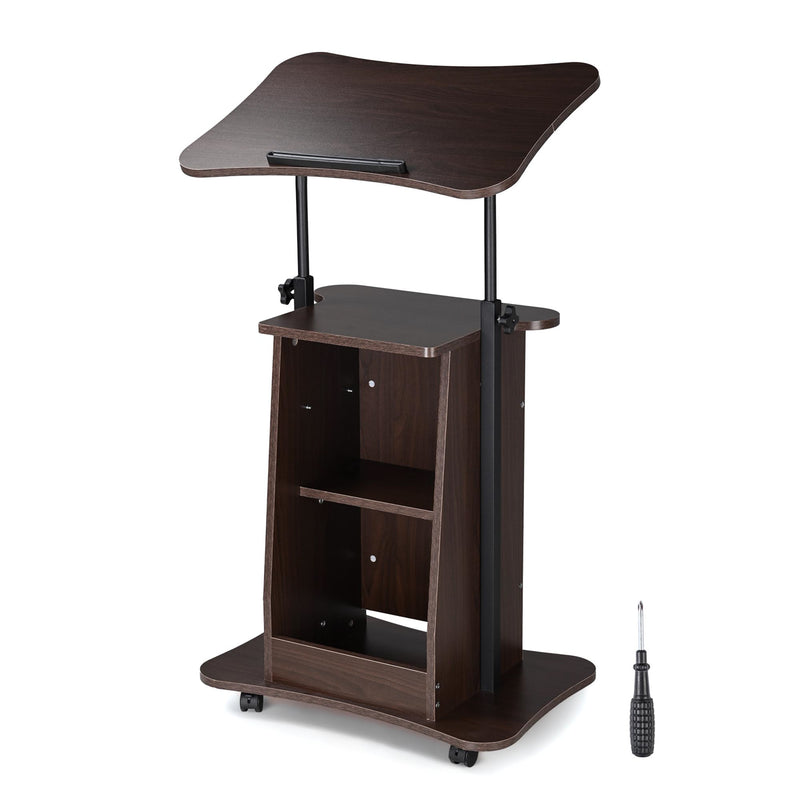 Adjustable Mobile Laptop Cart with Storage