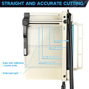 TheDisplayOutlet 12" Steel Manual Guillotine, Paper Cutter and Trimmer(400-sheet capacity) Image