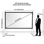 TheDisplayOutlet Portable Freestanding Front Projector Screen w/ Legs 100" 16:9 Image
