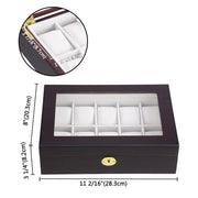 10-Slot Matte Finish Wood Watch Display Case