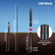 TheDisplayOutlet Aluminum Antenna Mast for Starlink, Car Dealership Events, 14ft Black Image