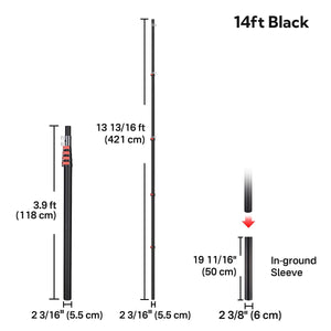 TheDisplayOutlet Aluminum Antenna Mast for Starlink, Car Dealership Events, 14ft Black Image