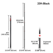 TheDisplayOutlet Aluminum Antenna Mast for Starlink, Car Dealership Events, 25ft Black Image