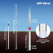 TheDisplayOutlet Aluminum Antenna Mast for Starlink, Car Dealership Events, 25ft Silver Image