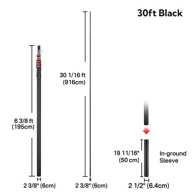 TheDisplayOutlet Aluminum Antenna Mast for Starlink, Car Dealership Events, 30ft Black Image