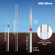 TheDisplayOutlet Aluminum Antenna Mast for Starlink, Car Dealership Events, 30ft Silver Image