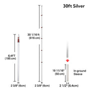 TheDisplayOutlet Aluminum Antenna Mast for Starlink, Car Dealership Events, 30ft Silver Image