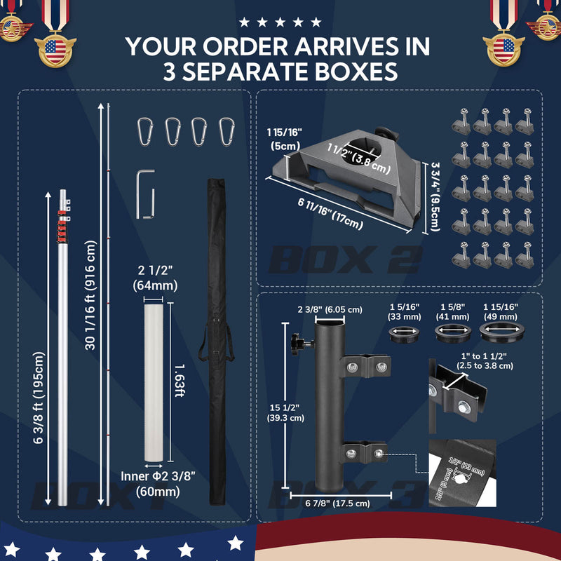 TheDisplayOutlet Aluminum Antenna Mast for Starlink Mini - Dish & Ladder Mounts, 30ft Silver Image