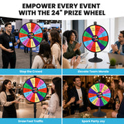 TheDisplayOutlet WinSpin 24" Prize Wheel Round Base Stand Spinning Wheel Image