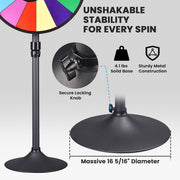 TheDisplayOutlet WinSpin 24" Prize Wheel Round Base Stand Spinning Wheel Image