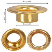 TheDisplayOutlet Grommets (Eyelets & Washers) #0 #2 #4 Hardware Fasteners, #0, Brass Image