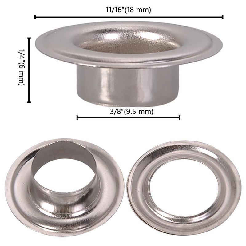 TheDisplayOutlet Grommets (Eyelets & Washers) #0 #2 #4 Hardware Fasteners, #2, Nickel Image
