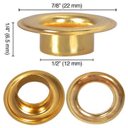 TheDisplayOutlet Grommets (Eyelets & Washers) #0 #2 #4 Hardware Fasteners, #4, Brass Image