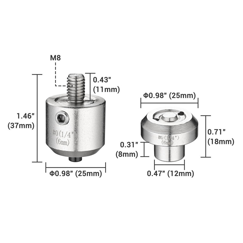 TheDisplayOutlet Eyelet Press Dies for Grommet Press Tool - #0, #2, #4 Options, #0 Image