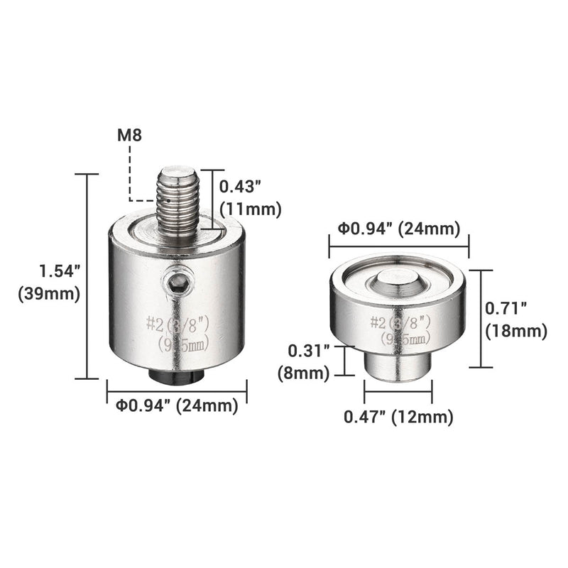 TheDisplayOutlet Eyelet Press Dies for Grommet Press Tool - #0, #2, #4 Options, #2 Image