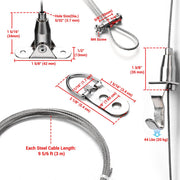 TheDisplayOutlet Nailless Art Hanging Kit - 2x 3m 1.5mm 304 Cable & Hooks Image