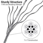 TheDisplayOutlet Cable Rail T316 Stainless Steel Wire 7x7 1/8" Image