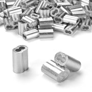 TheDisplayOutlet Aluminum Crimping Sleeve/Ferrule for 1/8" Batting Cage Cable 100ct. Image