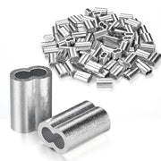 TheDisplayOutlet Aluminum Crimping Sleeve/Ferrule for 3/16" Batting Cage Cable 100ct. Image