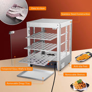 Food Warmer Display Cabinet 3-Tier 15x15x20 (Dimmable Light)