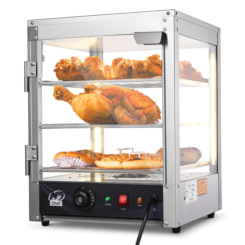 Food Warmer Display Cabinet 3-Tier 15x15x20 (Dimmable Light)
