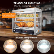 Food Warmer Display Cabinet 3-Tier 27x15x24 (Dimmable Light)