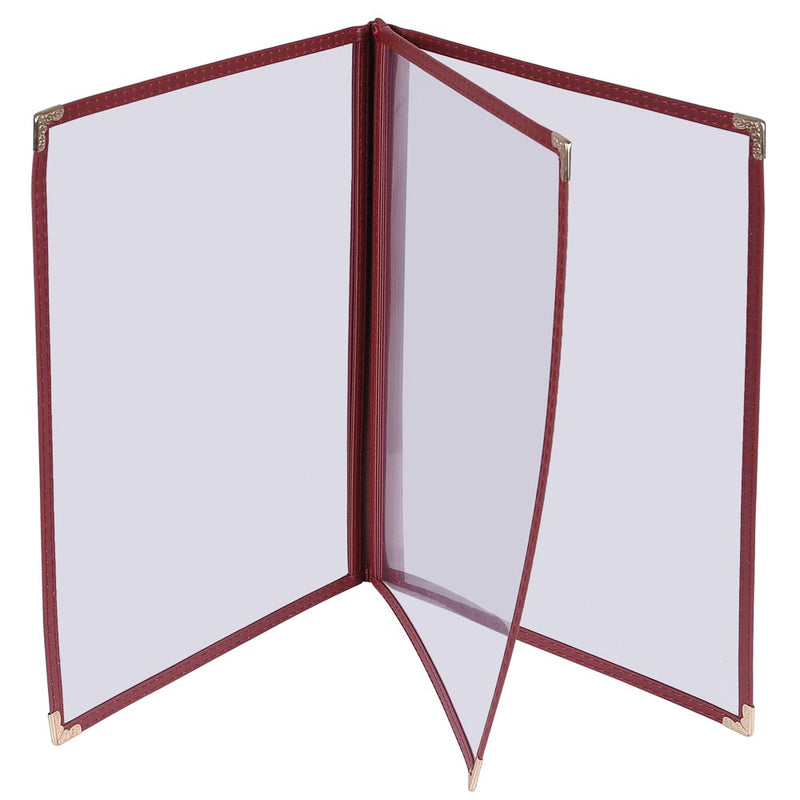 Wine Red Clear Menu Covers 8.5x11