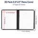 Clear Menu Covers 8.5x11 Black Menu Holder