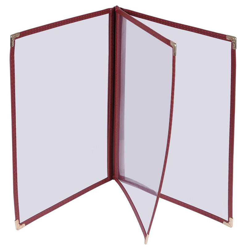 Wine Red Clear Menu Covers 8.5x14