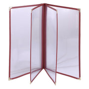 Wine Red Clear Menu Covers 8.5x11