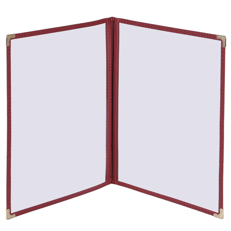 TheDisplayOutlet Clear Menu Covers 60ct/pk 8.5x11 2-Page 4-View, Red Image