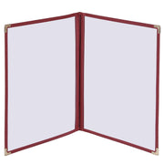Wine Red Clear Menu Covers 8.5x11