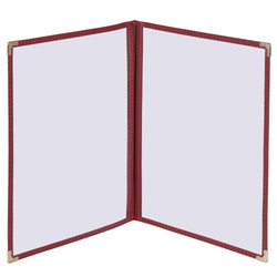 Wine Red Clear Menu Covers 8.5x11