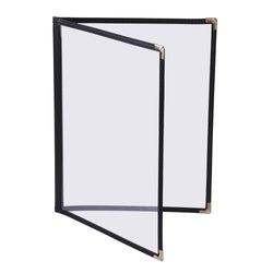 Clear Menu Covers 8.5x11 Black Menu Holder