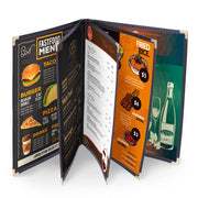 Clear Menu Covers 8.5x11 Black Menu Holder