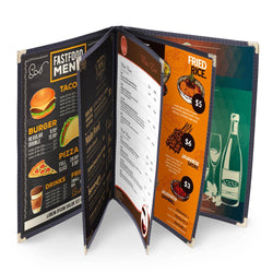 Clear Menu Covers 8.5x11 Black Menu Holder