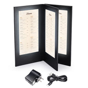 TheDisplayOutlet LED Backlit Menus Illuminated with Adaptor, 5.5x11in Book Style 4-View 1ct/pk Image