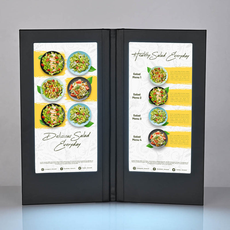 LED Backlit Menus Illuminated with Adaptor