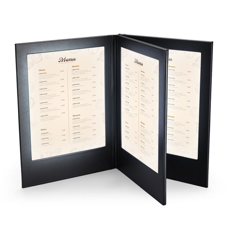 LED Menu Cover Illuminated Menus 8.5x11 with Adaptor