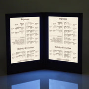 TheDisplayOutlet Custom LED Menu Cover Illuminated Menus 8.5x14 2-View 5ct/pk Image