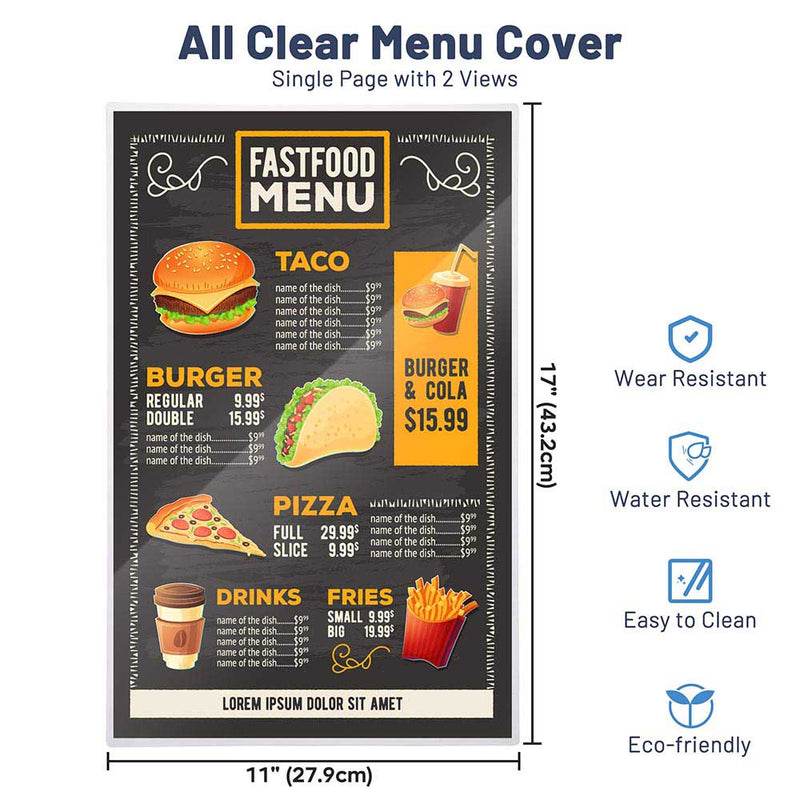TheDisplayOutlet Clear Menu Covers 30ct/Pack 1-Page 2-View Image