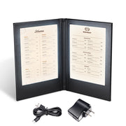 TheDisplayOutlet LED Backlit Menus Illuminated with Adaptor, 5.5x7in Book Style 2-View 1ct/pk Image