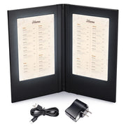 TheDisplayOutlet LED Backlit Menus Illuminated with Adaptor, 5.8x8.3in Book Style 2-View 1ct/pk Image