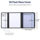 Clear Menu Covers 8.5x11 & Half 30ct/Pack