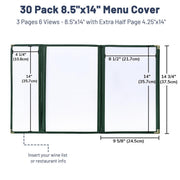 TheDisplayOutlet Green Clear Menu Covers 8.5x14 & Half Menu Holder 30ct. Image