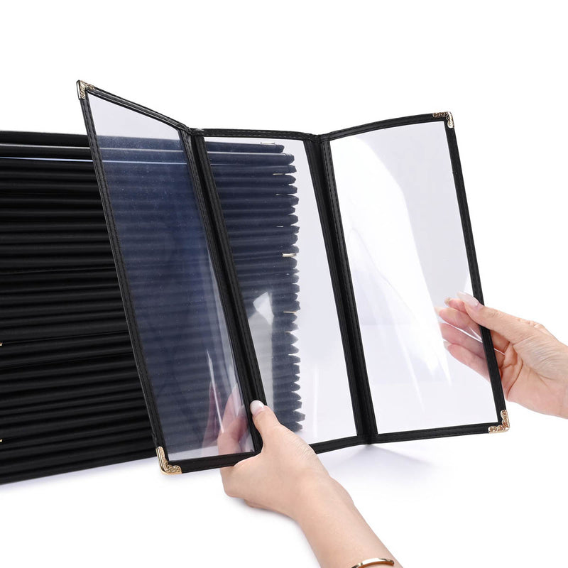 TheDisplayOutlet Clear Menu Covers 4.25x11 Drinks Wine Menu Holder 30ct/pk Image