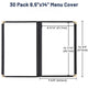 Clear Menu Covers 8.5x14 Black Menu Books