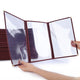 TheDisplayOutlet Wine Red Clear Menu Covers 8.5x14 30ct/pk, Tri-fold 6-View Image